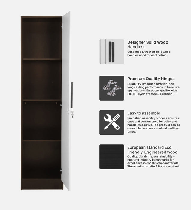 Trevi Mustang Wardrobe 1 Door Wardrobe- Hot Wenge & White