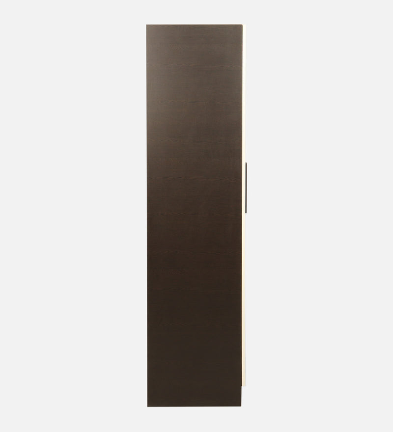 Mustang 3 Door Wardrobe With Mirror & Locker In Black Wenge & Frosty White Colour