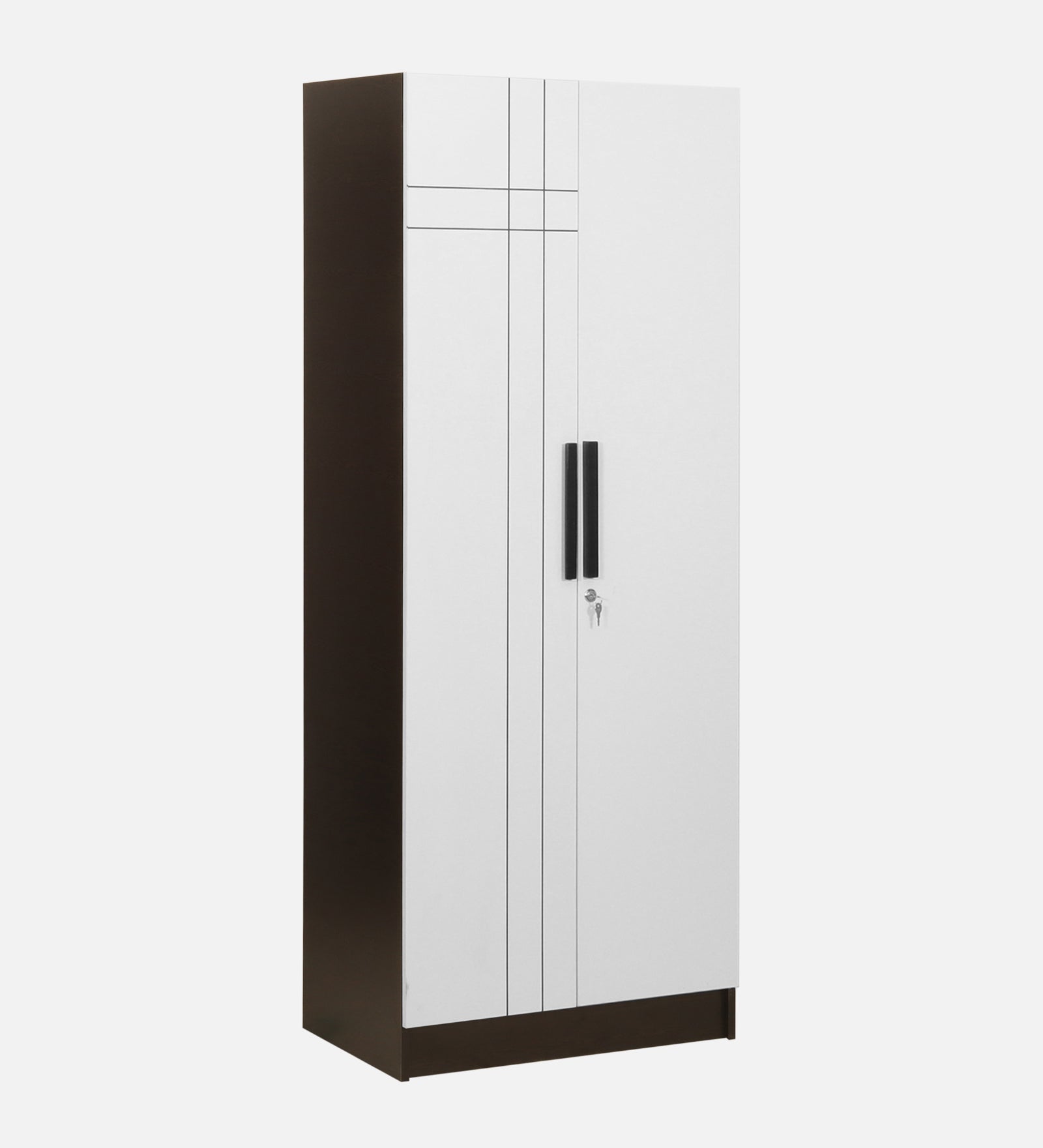 Mustang 2 Door Wardrobe & Locker In Black Wenge & Frosty White