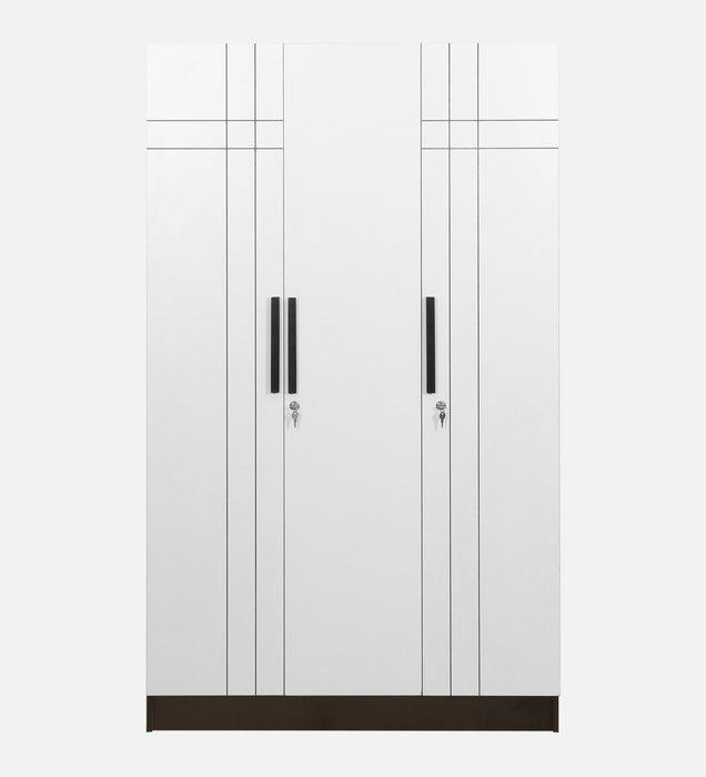 Mustang 3 Door Wardrobe & Locker In Black Wenge & Frosty White Colour