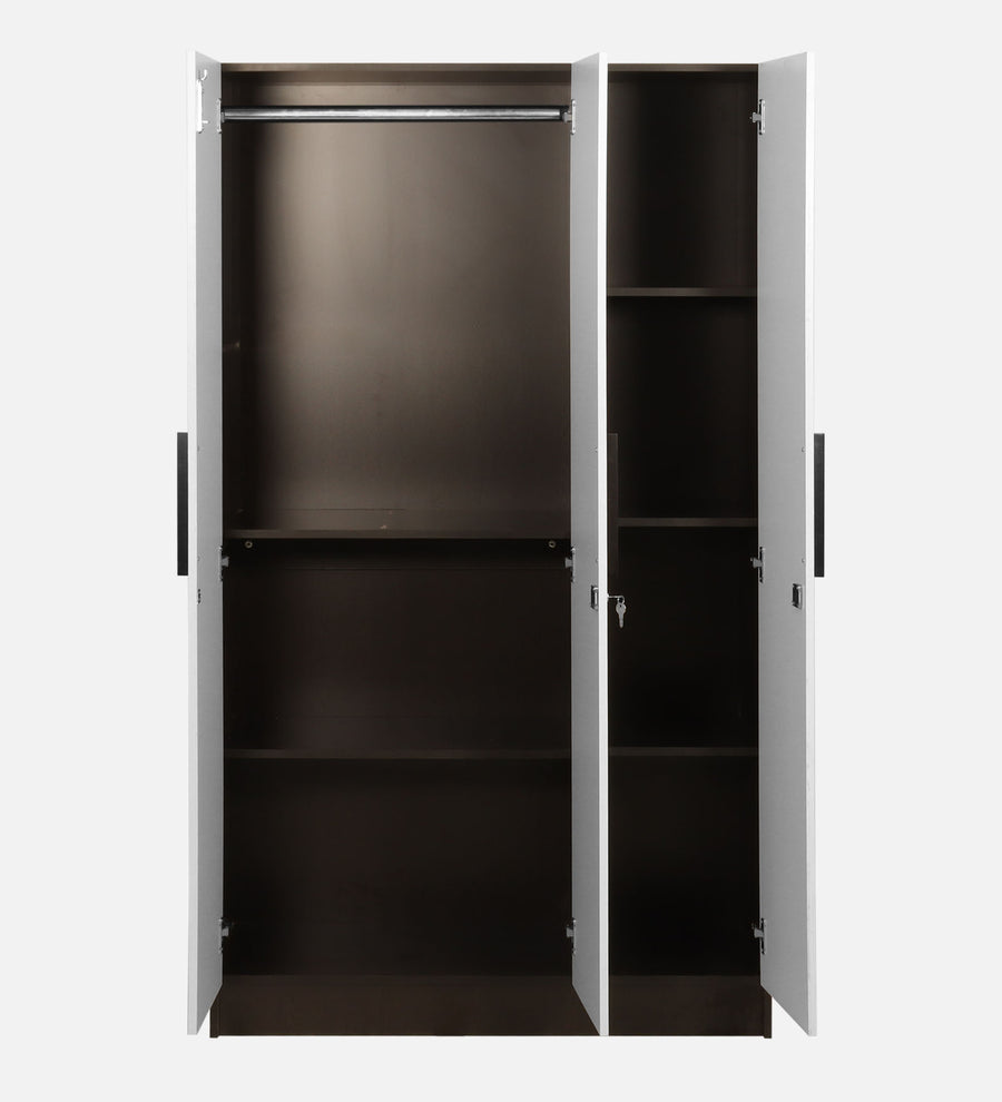 Mustang 3 Door Wardrobe In Black Wenge & Frosty White Colour