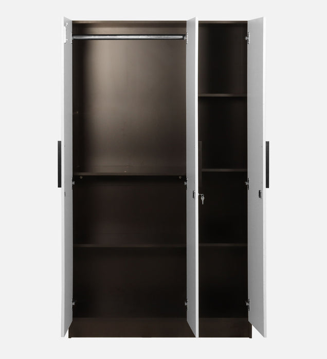 Mustang 3 Door Wardrobe & Locker In Black Wenge & Frosty White Colour