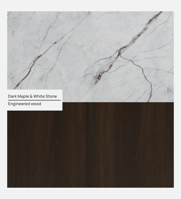 Trevi Mustang 4 Door Wardrobe- Dark Maple & White Stone