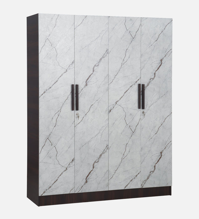 Trevi Mustang 4 Door Wardrobe- Dark Maple & White Stone