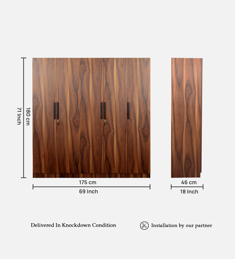 Mustang 5 Door wardrobe in Vintage Sheesham Colour