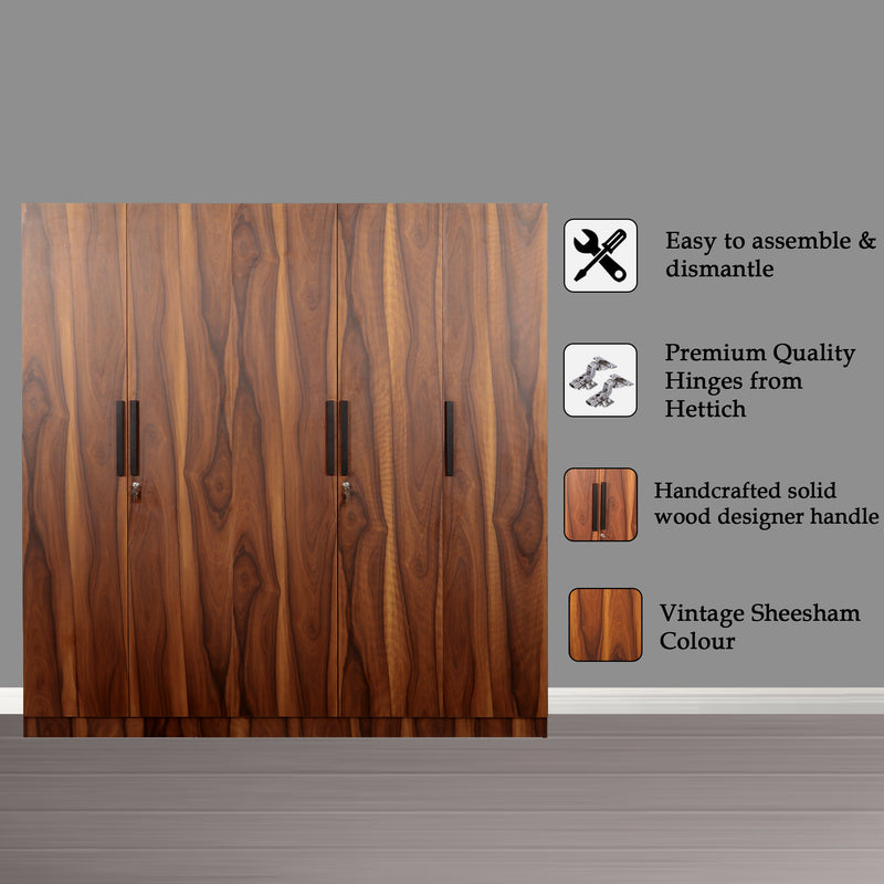 Mustang 5 Door wardrobe in Vintage Sheesham Colour