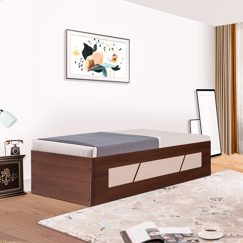 Native Single Bed in Brown Finish with Box Storage