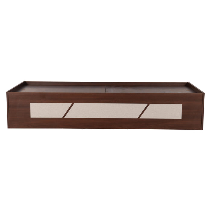 Native Single Bed in Brown Finish with Box Storage