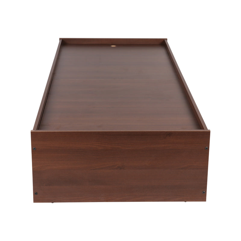 Native Single Bed in Brown Finish with Box Storage