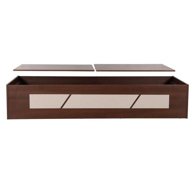 Native Single Bed in Brown Finish with Box Storage