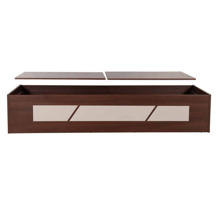 Native Single Bed in Brown Finish with Box Storage