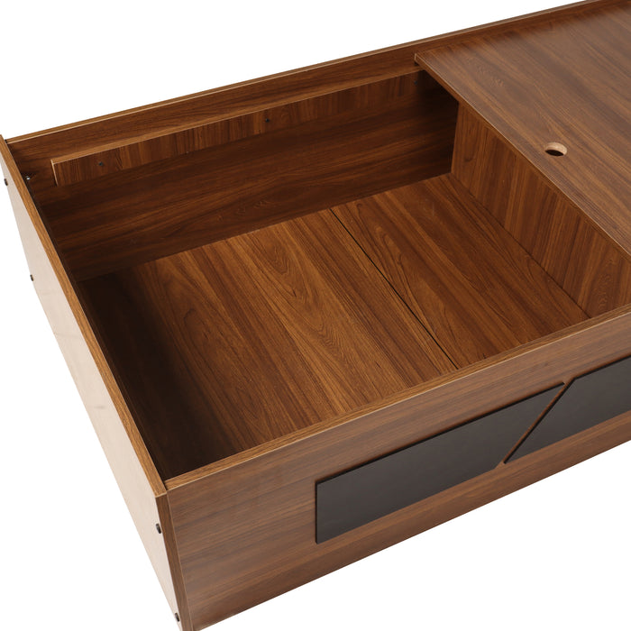 Native Single Bed in Teak Finish with Box Storage