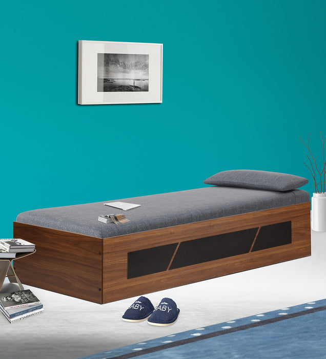 Native Single Bed in Teak Finish with Box Storage