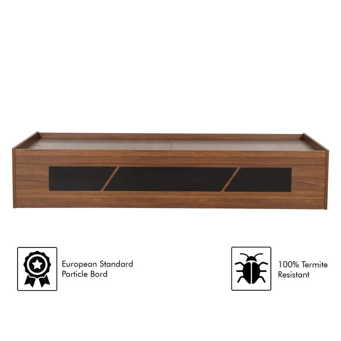 Native Single Bed in Teak Finish with Box Storage