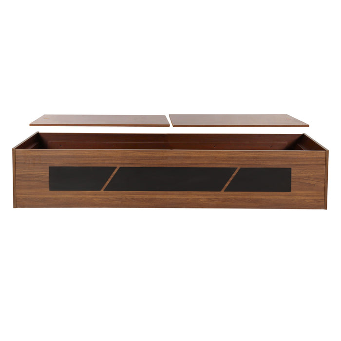 Native Single Bed in Teak Finish with Box Storage