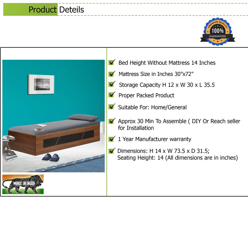 Native Single Bed With Storage In Spiced Acacia Colour