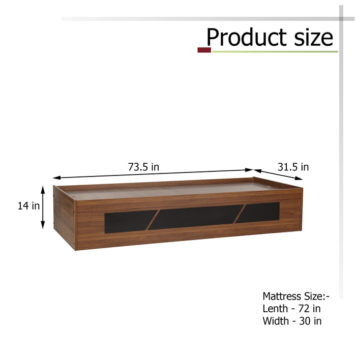 Native Single Bed in Teak Finish with Box Storage