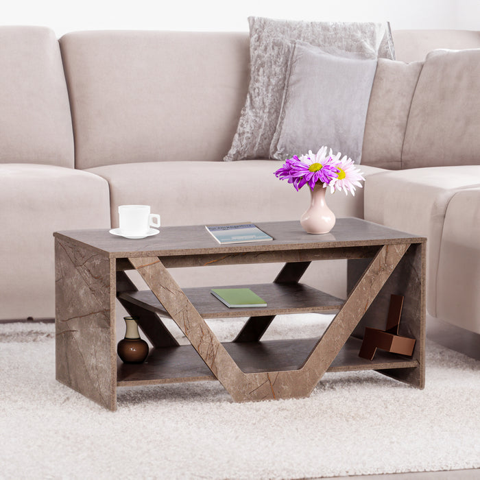 Tiago Coffee Table In Oak & White Colour