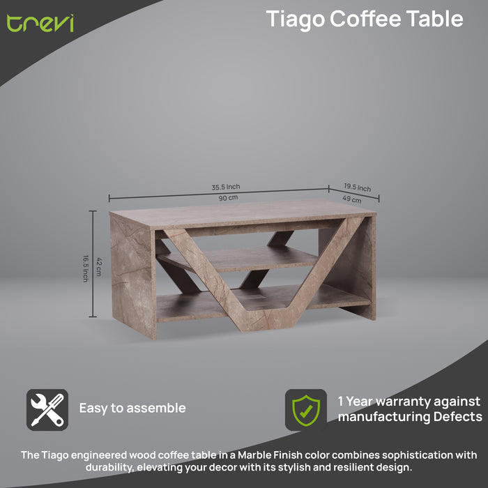 Tiago Coffee Table In Oak & White Colour