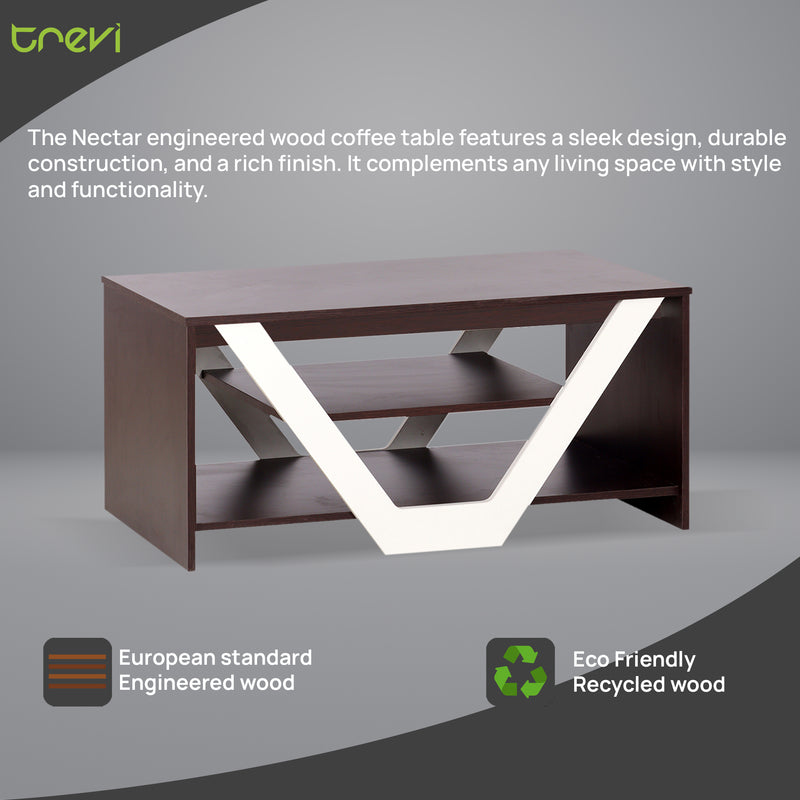 Nectar Coffee Table In Walnut & White Colour