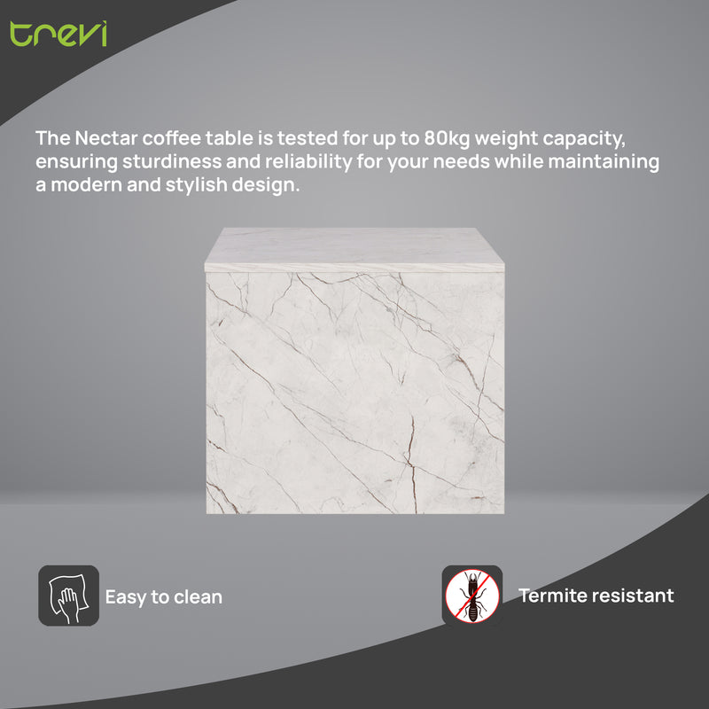 Nectar Coffee Table In White Stone & Slate Grey Colour