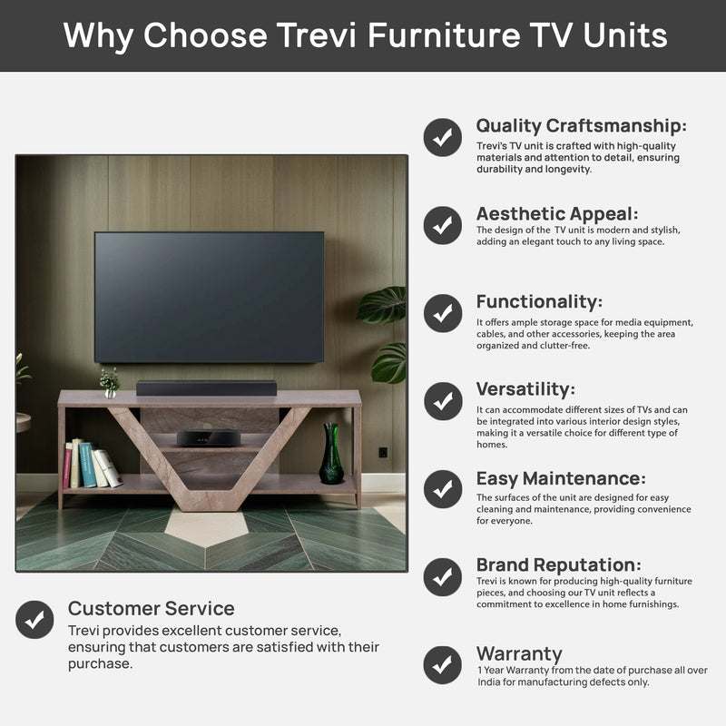 Tiago Tv Unit In Marble Finish Colour