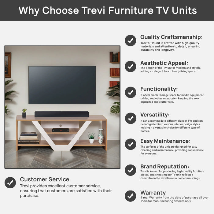 Tiago Tv Unit In Oak & White Colour