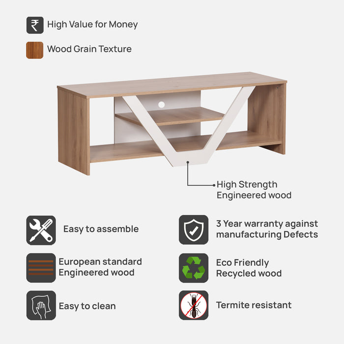 Tiago Tv Unit In Oak & White Colour