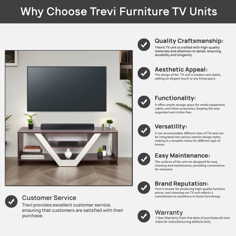 Nectar Tv Unit In Walnut & White Colour