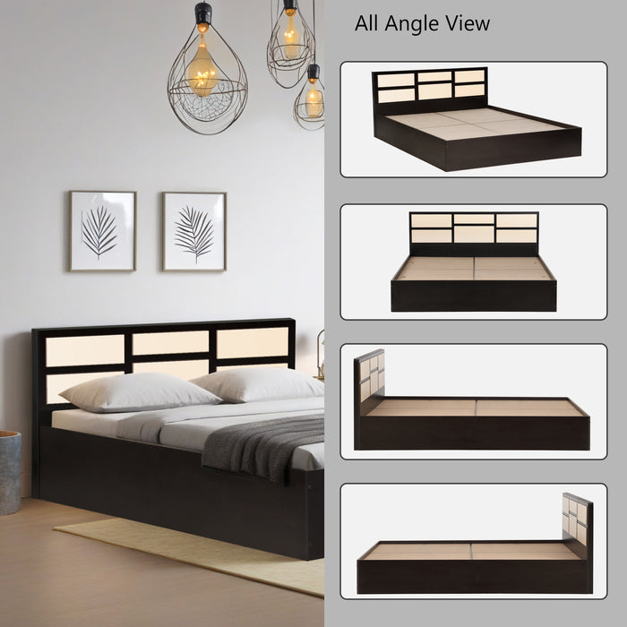 Nirvana Engineered wood Bed Without Storage in King/Queen/Double Size in Wenge Colour