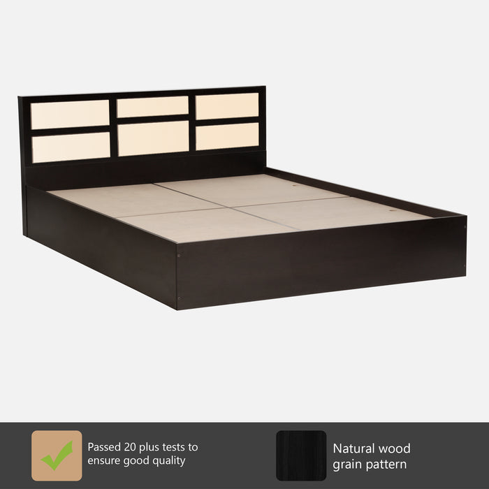 Nirvana Engineered wood Bed Without Storage in King/Queen/Double Size in Wenge Colour