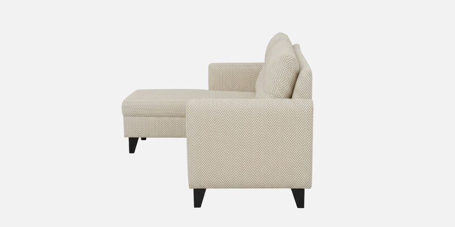 Norris Fabric LHS 6 Seater Sectional Sofa In Silk Cream Colour