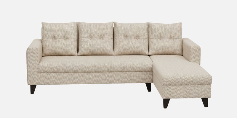 Norris Fabric RHS 6 Seater Sectional Sofa In Silk Cream Colour