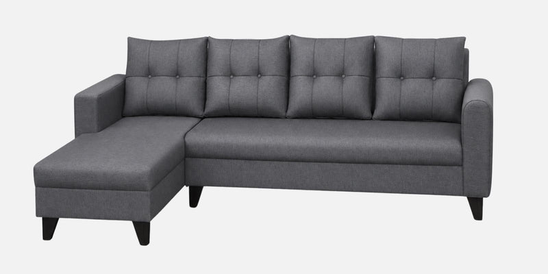 Norris Fabric LHS 6 Seater Sectional Sofa In Steel Grey Colour