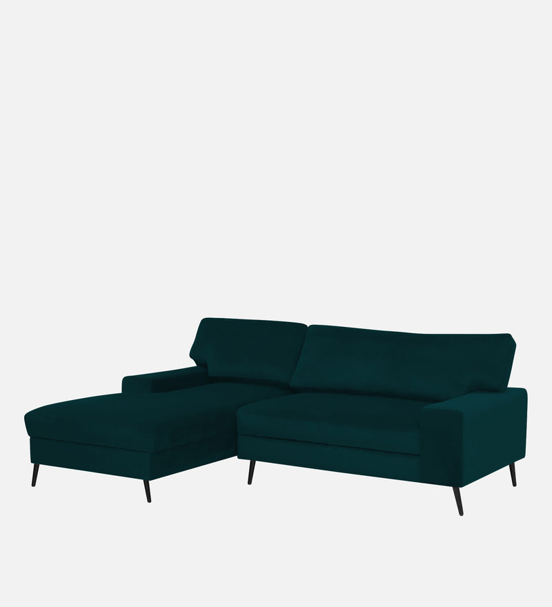 Ohana Velvet LHS Compact 5 Seater Sectional Fabric Sofa