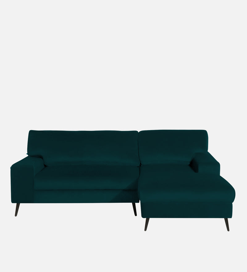 Ohana Velvet RHS Compact 5 Seater Sectional Fabric Sofa