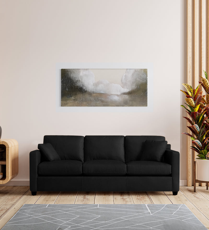 Olive Leatherette 3 Seater Sofa