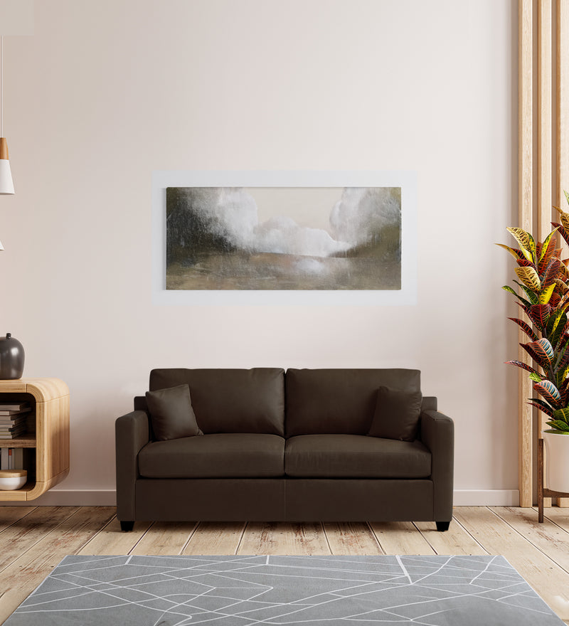 Olive Leatherette  2 Seater Sofa