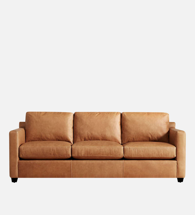 Olive Leatherette 3 Seater Sofa