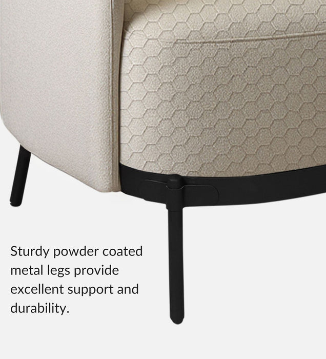 Olivia Velvet Lounge Chair In hexaplush sand & Velvet Sand Colour