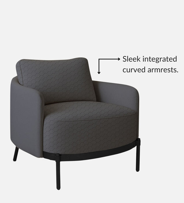 Olivia Velvet Lounge Chair In HexaPlush Grey & Velvet Stone Grey Colour