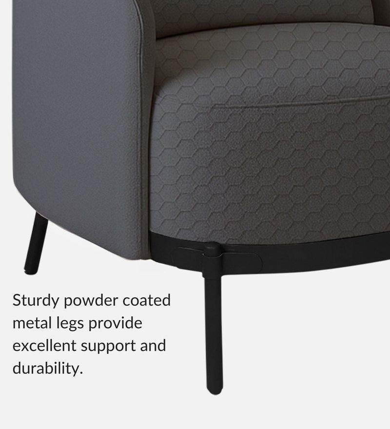 Olivia Velvet Lounge Chair In HexaPlush Grey & Velvet Stone Grey Colour