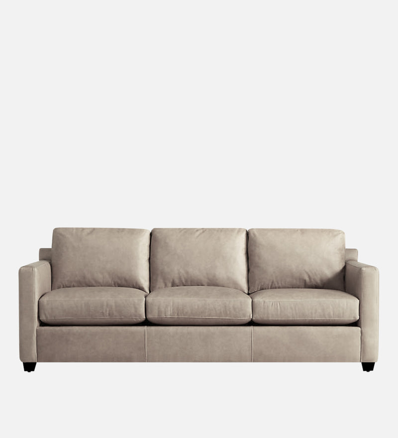 Olive Leatherette 3 Seater Sofa