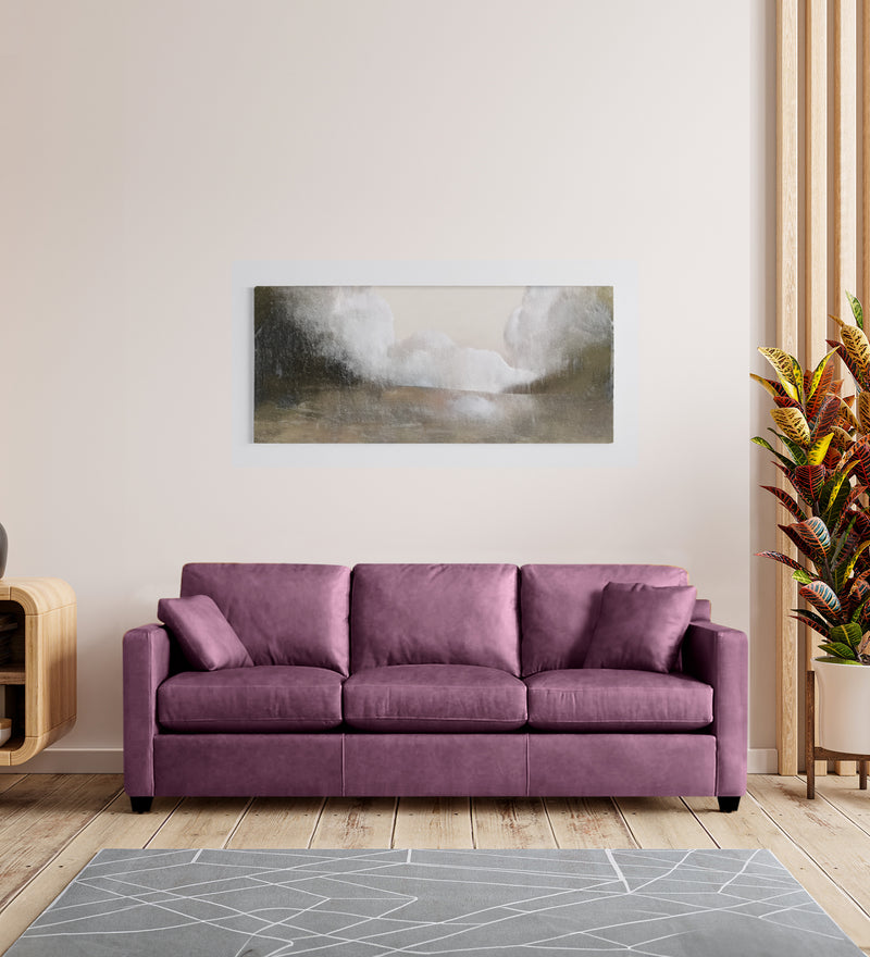 Olive Leatherette 3 Seater Sofa