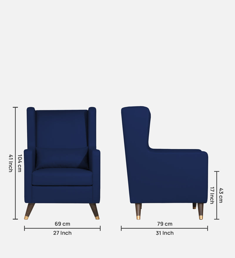 Opulence Velvet Wing Chair With Ottoman