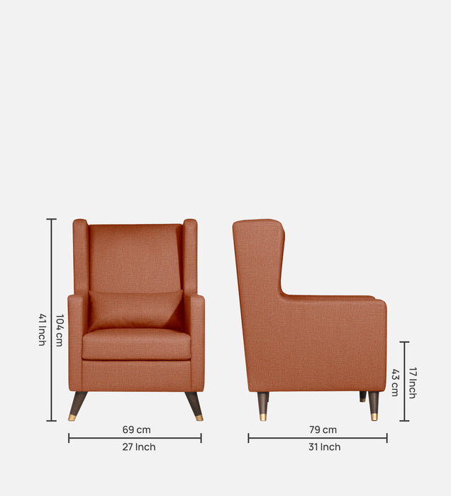 Opulence Fabric Wing Chair With Ottoman