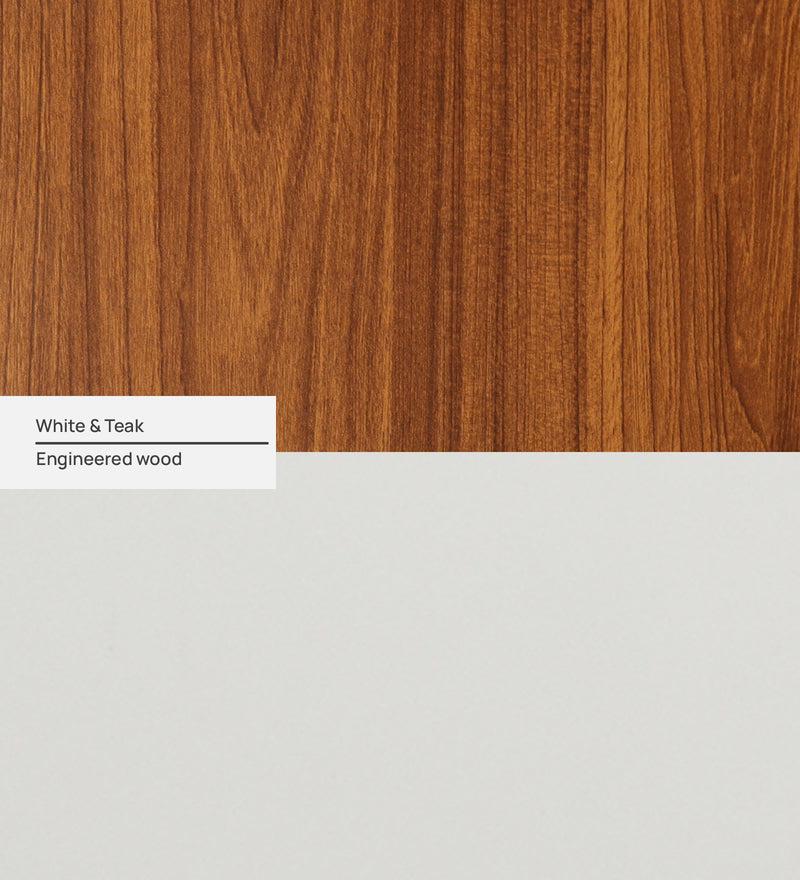 Oscar 2 Door Wardrobe In White & Teak Colour