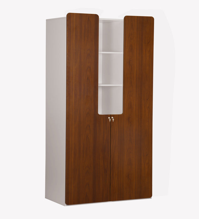 Oscar 2 Door Wardrobe In White & Teak Colour