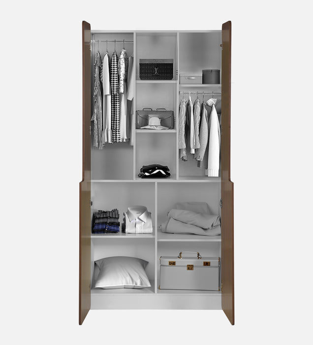 Oscar 2 Door Wardrobe In White & Teak Colour