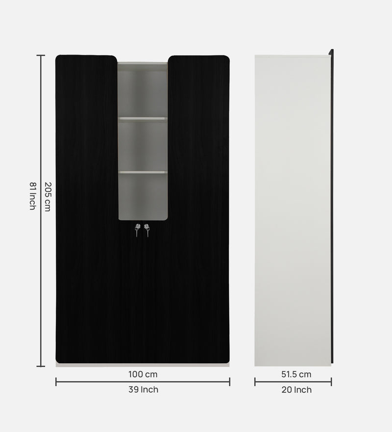 Oscar 2 Door Wardrobe In White & Wenge Colour